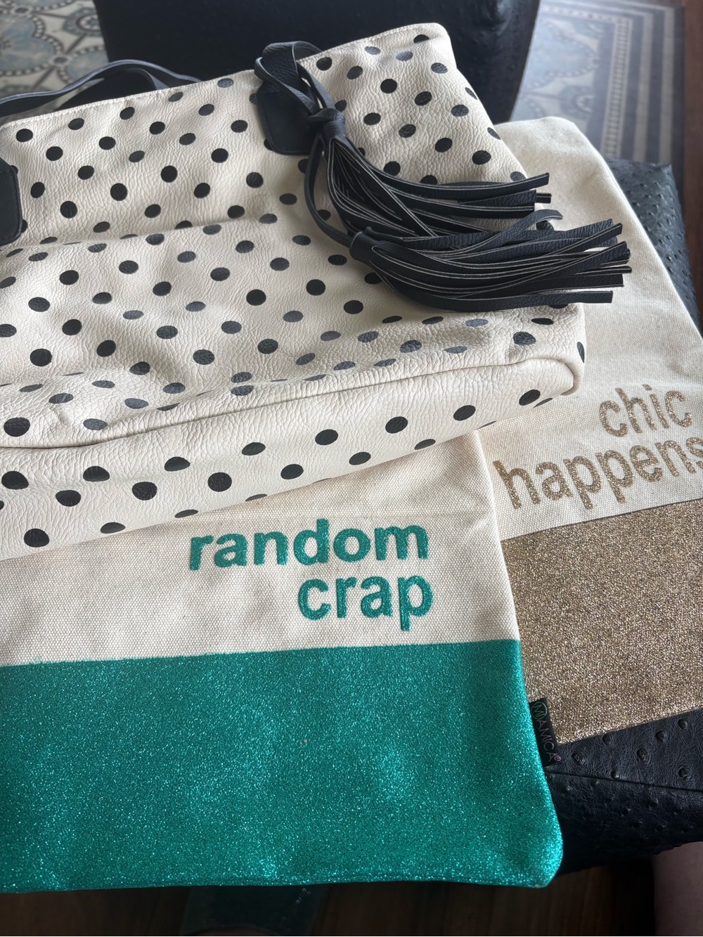 3 cute NEW totebags. 2 canvas, 1 vegan leather.